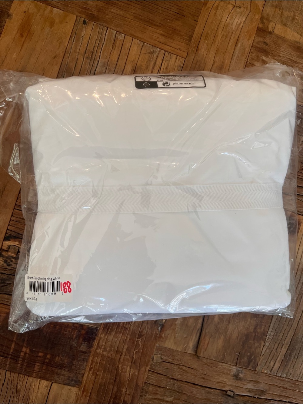Serena & Lily White King Beach Club Percale Sheet Set - Picture 3 of 3